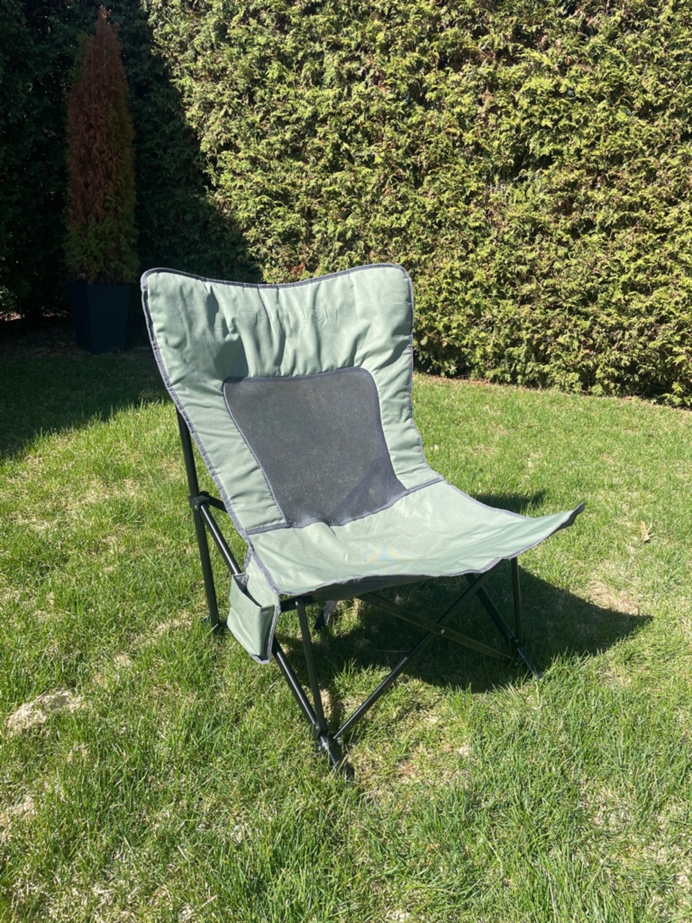 Portable Outdoor Folding Chair in Sage Green - KUMA Aurora Mesh camping